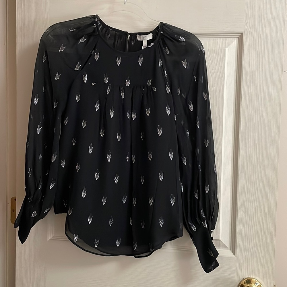 Joie ‘Mosi’ Metallic Silk Blend Blouse